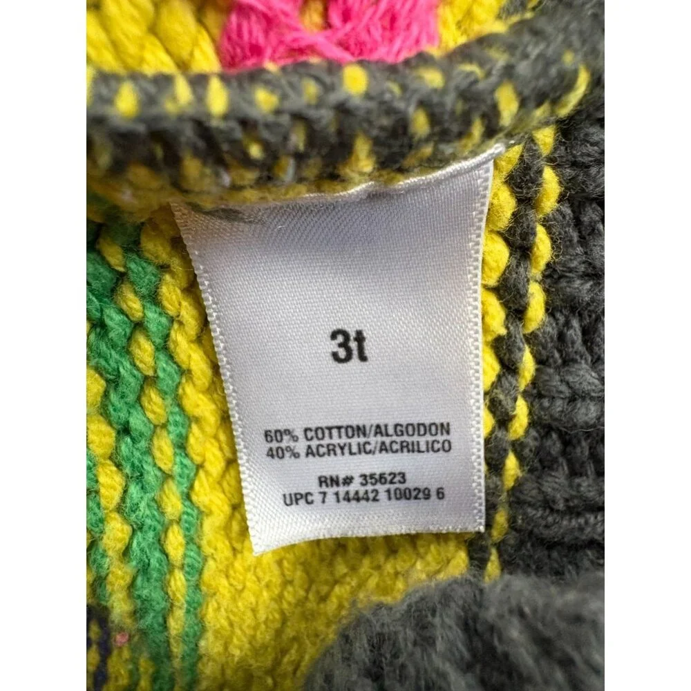 Carters  Toddler Knit Sweater Vest By 3T With Stripes &‎ Embroidered Flowers